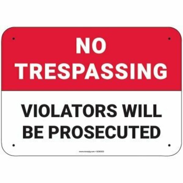 Pig PIG No Trespassing Violators Sign 14" x 10" Aluminum 14" L x 10" H SGN2033-10X14-ALM
